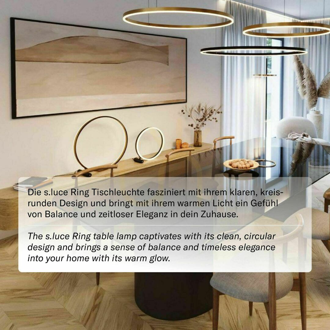Kontrola Stolní lampa s.luce Ring LED černá 60 cm dimmable kovová Stolní lampa s.luce Ring LED černá 60 cm dimmable kovová
