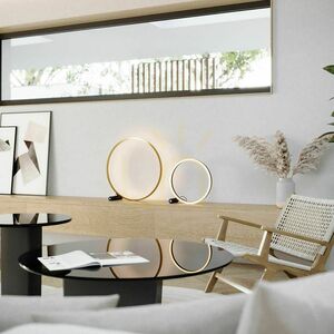 Stolní LED lampa s.luce Ring černá/hliníková Ø 40 cm, dotykový stmívač 177739 small 1