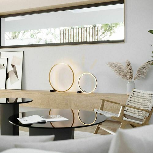 Kontrola Stolní LED lampa s.luce Ring stříbrná 60 cm kovová stmívatelná
