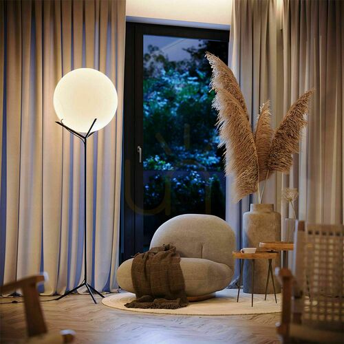 Kontrola Stojací lampa s.luce Orb Poseidon sklo průhledná 180 cm E27