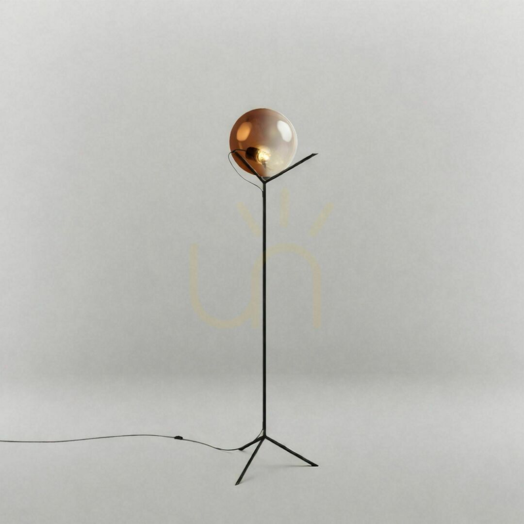 Pohled Stojací lampa s.luce Orb Poseidon měděná skleněná koule 170 cm Stojací lampa s.luce Orb Poseidon měděná skleněná koule 170 cm