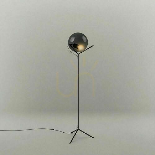 Kontrola Stojací lampa s.luce Orb Poseidon kouřová koule 30 cm E27 170 cm