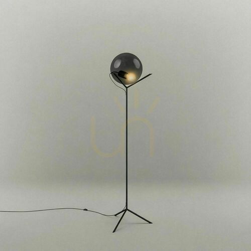 Kontrola Stojací lampa s.luce Orb Poseidon kouřová koule 30 cm E27 170 cm