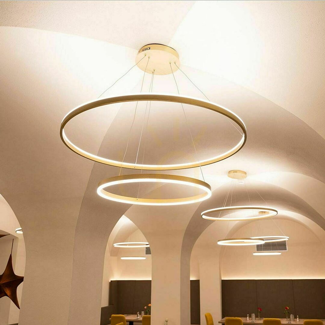 Kontrola Závěsné svítidlo s.luce Centric Ring 2x LED zlaté 60/40 cm Závěsné svítidlo s.luce Centric Ring 2x LED zlaté 60/40 cm