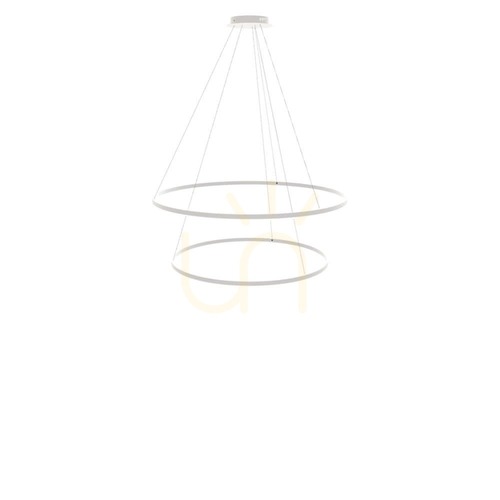 Kontrola Závěsné svítidlo s.luce Ring LED 2 soustředné kruhy bílé Ø120/100 cm