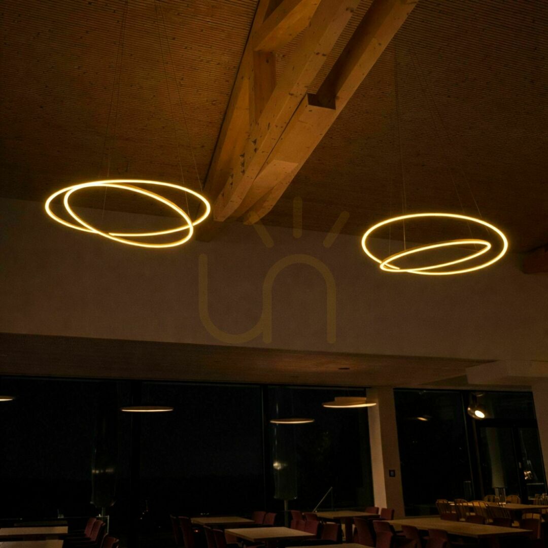 Pohled Závěsné LED svítidlo s.luce Ring Centric černé 2x kruh, stmívatelné 3000 K Závěsné LED svítidlo s.luce Ring Centric černé 2x kruh, stmívatelné 3000 K