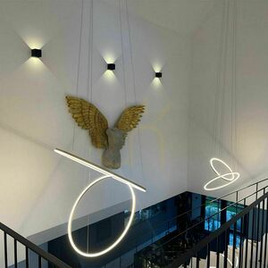 Závěsné svítidlo s.luce Ring Centric 2x LED stříbrné 60/40 cm, stmívatelné small 5