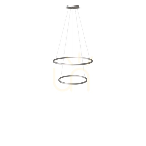Kontrola Závěsné svítidlo s.luce Centric Ring 2x LED stříbrné 80/60 cm