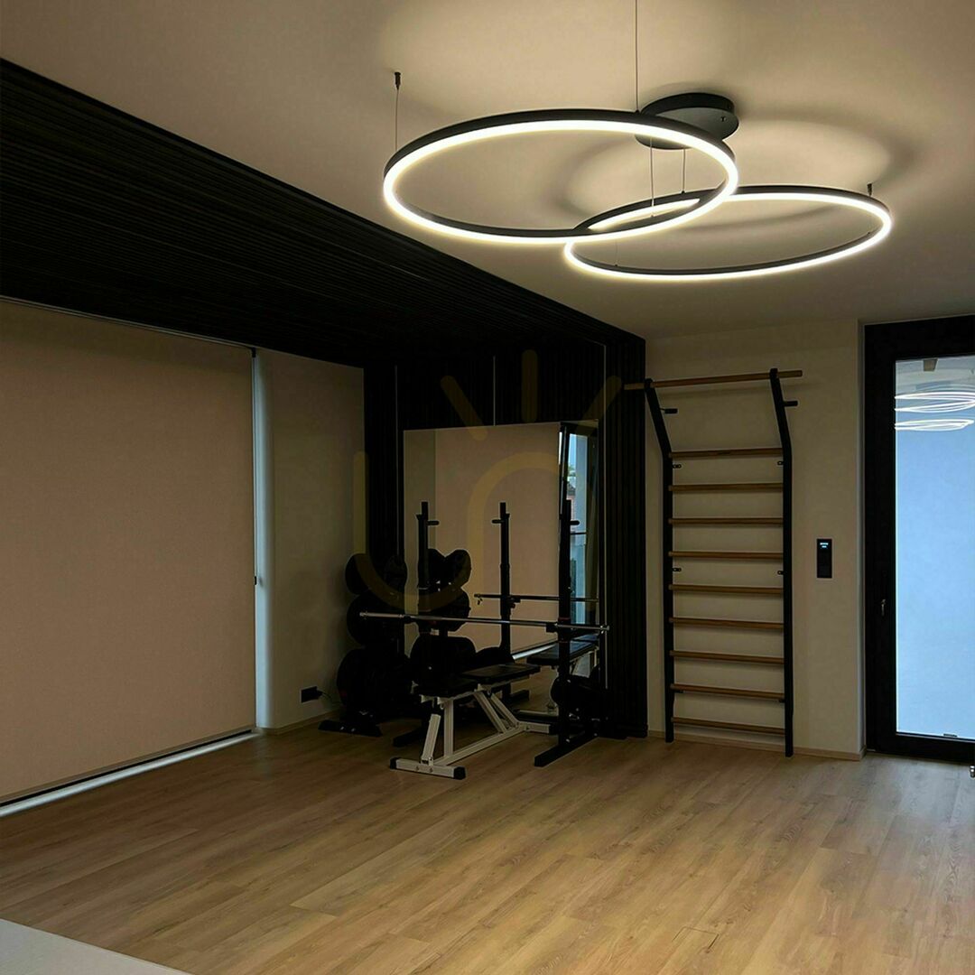 Zobrazit Závěsné LED svítidlo s.luce Ring zlaté 2x kruh, stmívatelné Závěsné LED svítidlo s.luce Ring zlaté 2x kruh, stmívatelné