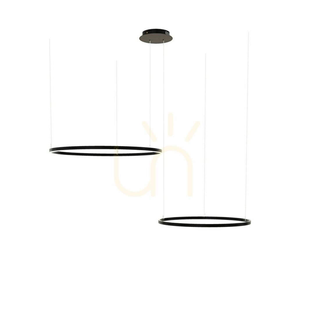 Zobrazit Závěsné LED svítidlo s.luce Ring černé 80/60 cm 2 světelné body Závěsné LED svítidlo s.luce Ring černé 80/60 cm 2 světelné body
