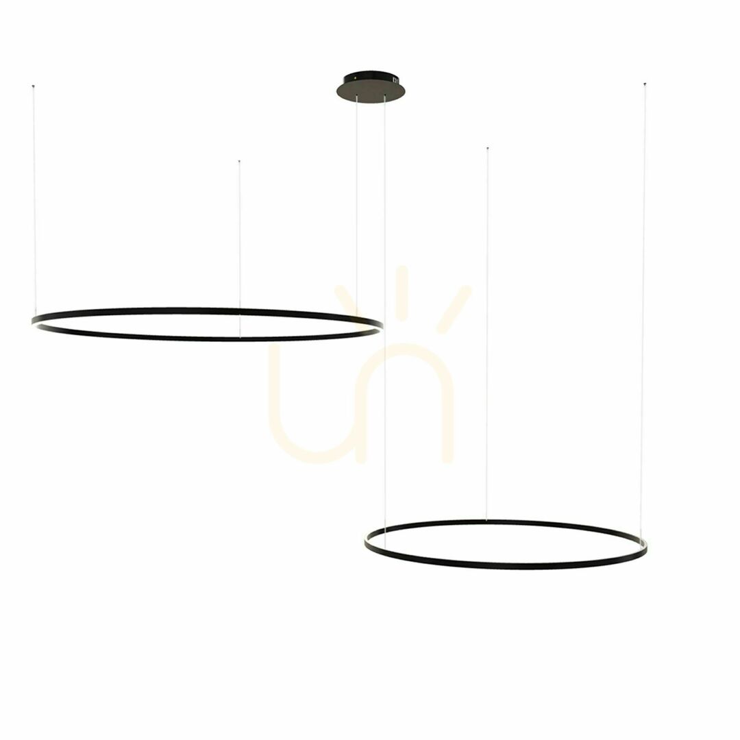 Pohled Závěsné LED svítidlo s.luce Ring černé 80/60 cm 2 světelné body Závěsné LED svítidlo s.luce Ring černé 80/60 cm 2 světelné body