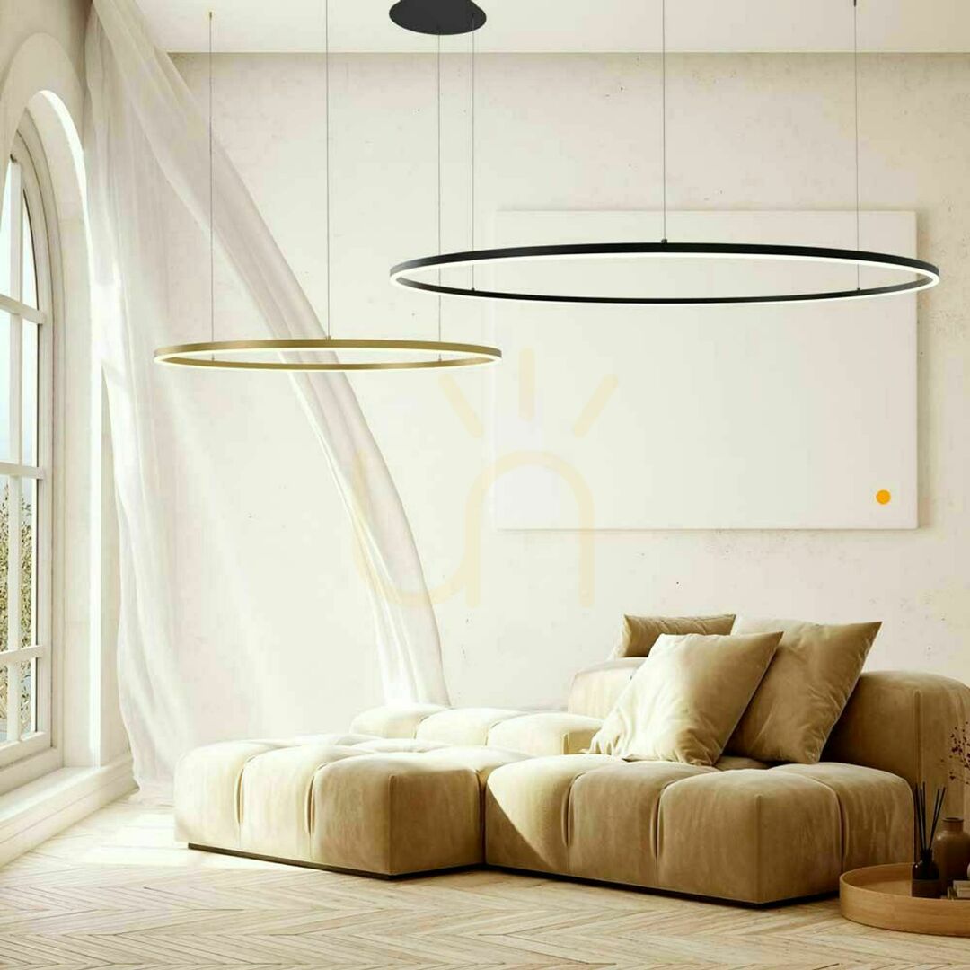 Kontrola Závěsné LED svítidlo s.luce Ring černé 80/60 cm 2 světelné body Závěsné LED svítidlo s.luce Ring černé 80/60 cm 2 světelné body