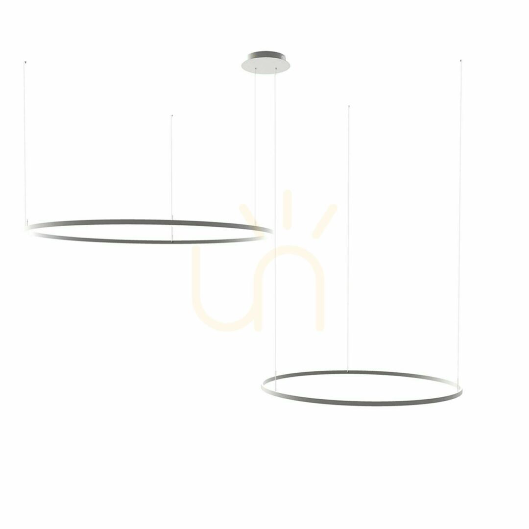 Zobrazit Závěsné svítidlo s.luce Ring LED stříbrné 2x Ø100/80 cm, stmívatelné, 3000 K Závěsné svítidlo s.luce Ring LED stříbrné 2x Ø100/80 cm, stmívatelné, 3000 K