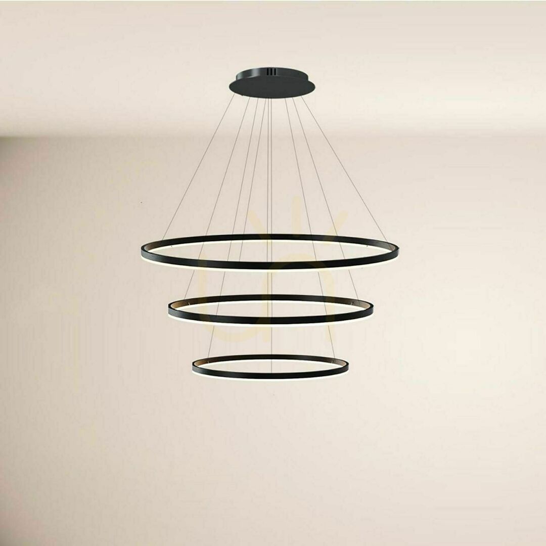 Pohled Závěsné LED svítidlo s.luce Ring Centric 3x zlaté, 3000 K, stmívatelné Závěsné LED svítidlo s.luce Ring Centric 3x zlaté, 3000 K, stmívatelné
