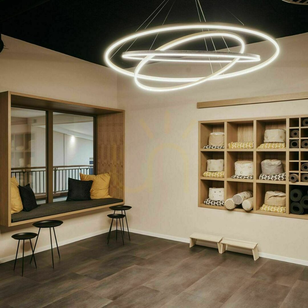 Náhled Závěsné LED svítidlo s.luce Ring Centric 3x zlaté, 3000 K, stmívatelné Závěsné LED svítidlo s.luce Ring Centric 3x zlaté, 3000 K, stmívatelné