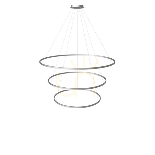 Kontrola Závěsné LED svítidlo s.luce Ring, 3 kruhy 150/120/100 cm, stříbrné