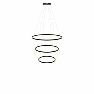 Závěsné LED svítidlo s.luce Ring černé 3x kruhové stmívatelné, 3000 K small 13