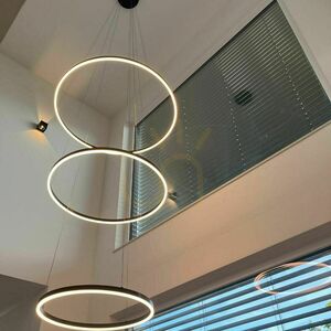 Závěsné LED svítidlo s.luce Ring černé 3x kruhové stmívatelné, 3000 K small 7