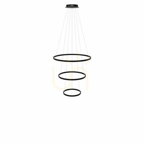 Kontrola Závěsné LED svítidlo s.luce Ring černé 3x kruhové stmívatelné, 3000 K