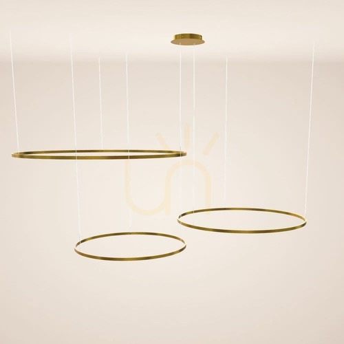 Kontrola Lustr s.luce Ring LED zlatý 3 světla 150 cm
