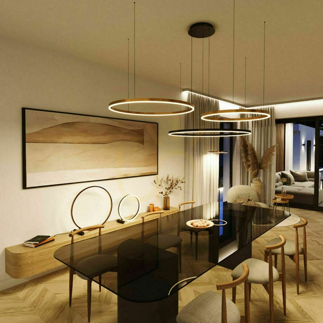 Zobrazit LED závěsné svítidlo s.luce Ring 3 zlaté 100/80/60 cm LED závěsné svítidlo s.luce Ring 3 zlaté 100/80/60 cm