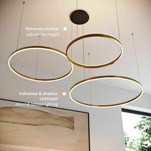 Závěsné LED lustry s.luce Ring zlaté 3 kruhy 120/100/80 cm small 3