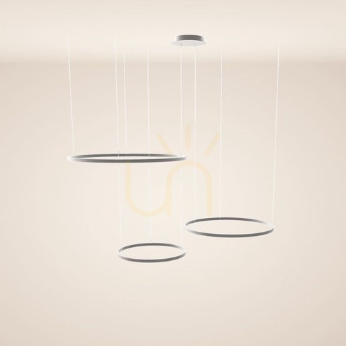 Kontrola Lustr s.luce Ring LED 3 světla stříbrný 100 cm, 80 cm, 60 cm