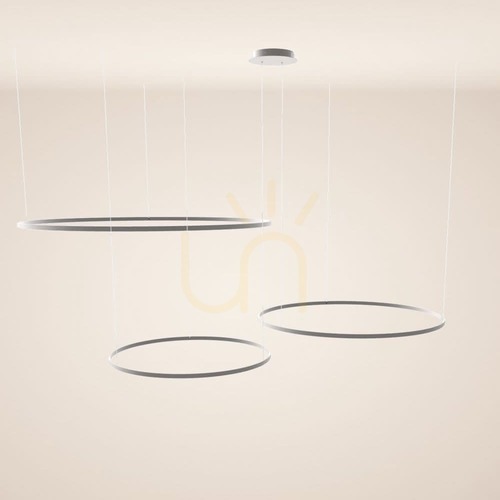 Kontrola Lustr s.luce Ring LED 3x stříbrný kruhový moderní 120 cm dimmable