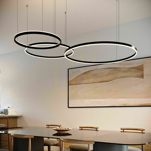 Kontrola LED prstencový lustr s.luce Ring, 3 světla, stříbrný, 80/60/40 cm