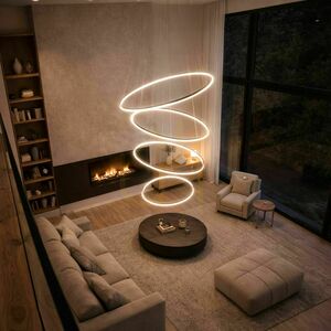 Lustr s.luce Ring Centric černý LED 5 světel, nastavitelný small 8