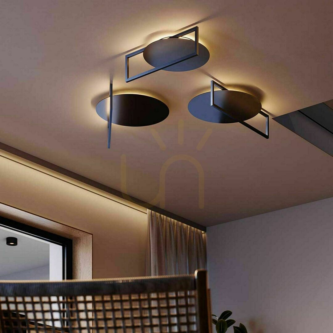 Pohled Přisazené stropní LED svítidlo s.luce Artus zlaté 40 cm 36 W stmívatelné Přisazené stropní LED svítidlo s.luce Artus zlaté 40 cm 36 W stmívatelné
