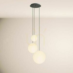 Lustr s.luce Orb Modular 3-plamenný bílé sklo černé zavěšení small 15