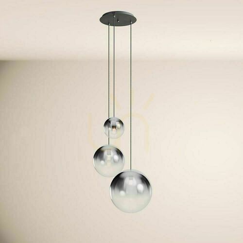 Kontrola Závěsné svítidlo s.luce Orb se 3 skleněnými koulemi Ø20/30/40 cm, kouřové přechodové sklo, černé zavěšení