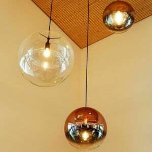 Lustr s.luce Orb 3x E27 černý skleněný moderní small 6