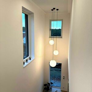 Lustr s.luce Orb 3x E27 černý skleněný moderní small 8