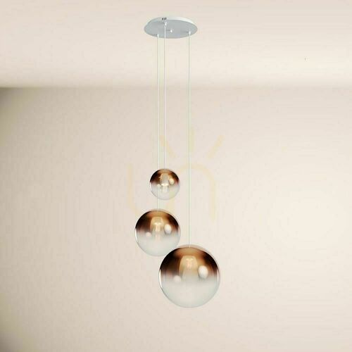 Kontrola Závěsné svítidlo s.luce Orb Modular 3x E27 měděný přechod sklo kov
