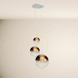 Závěsné svítidlo s.luce Orb Modular 3x E27 měděný přechod sklo kov small 15