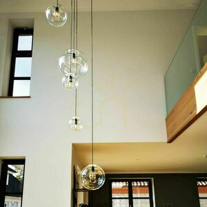 Lustr s.luce Orb 5ramenný zlatý sklo kov small 3