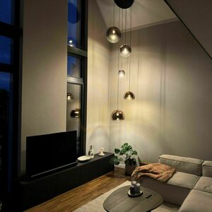 Lustr s.luce Orb 5ramenný modulární, bílý, sklo/kov small 1
