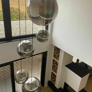 Lustr s.luce Orb 5ramenný modulární, bílý, sklo/kov small 8
