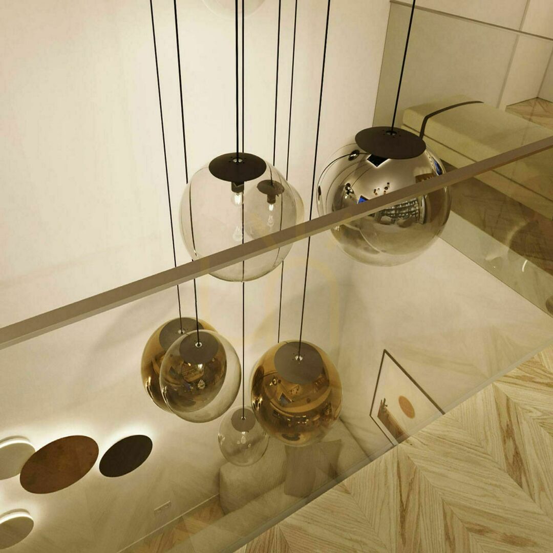 Pohled Lustr s.luce Orb černý skleněný kovový 12bodový modulární moderní Lustr s.luce Orb černý skleněný kovový 12bodový modulární moderní