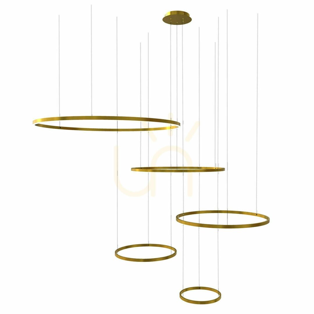 Zobrazit Lustr s.luce Ring LED 5x zlatý, kruhový, stmívatelný Lustr s.luce Ring LED 5x zlatý, kruhový, stmívatelný