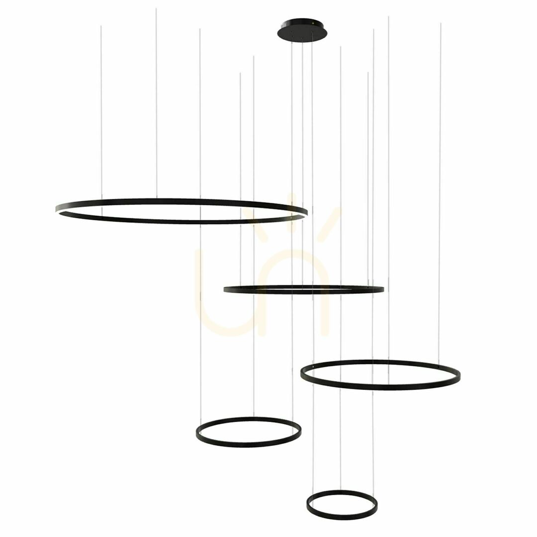 Pohled Lustr s.luce Ring LED závěsné svítidlo stříbrné 5 světel Lustr s.luce Ring LED závěsné svítidlo stříbrné 5 světel