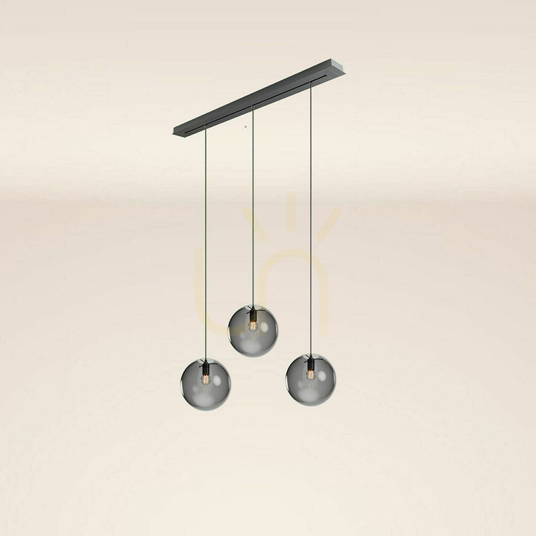 Náhled Lustr s.luce Orb 3x E27 sklo kouřové Ø 30 cm, závěsný osvětlení pro jídelnu Lustr s.luce Orb 3x E27 sklo kouřové Ø 30 cm, závěsný osvětlení pro jídelnu