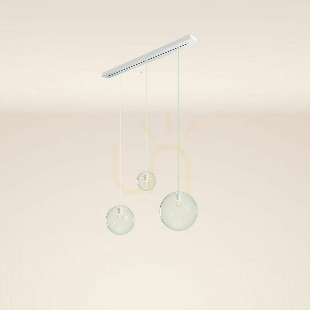 Zobrazit Závěsné svítidlo s.luce Orb 3x E27, sklo/kov, Ø 20/30/40 cm, jídelní stůl Závěsné svítidlo s.luce Orb 3x E27, sklo/kov, Ø 20/30/40 cm, jídelní stůl