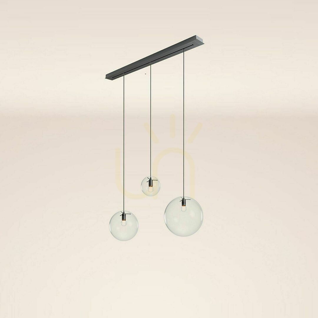 Zobrazit Závěsné svítidlo s.luce Orb 3x E27, sklo/kov, Ø 20/30/40 cm, jídelní stůl Závěsné svítidlo s.luce Orb 3x E27, sklo/kov, Ø 20/30/40 cm, jídelní stůl