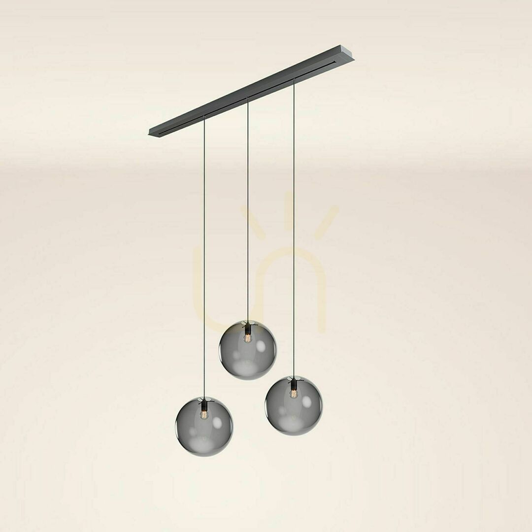 Kontrola Lustr s.luce Orb 3x E27 sklo kouřový 40 cm Lustr s.luce Orb 3x E27 sklo kouřový 40 cm