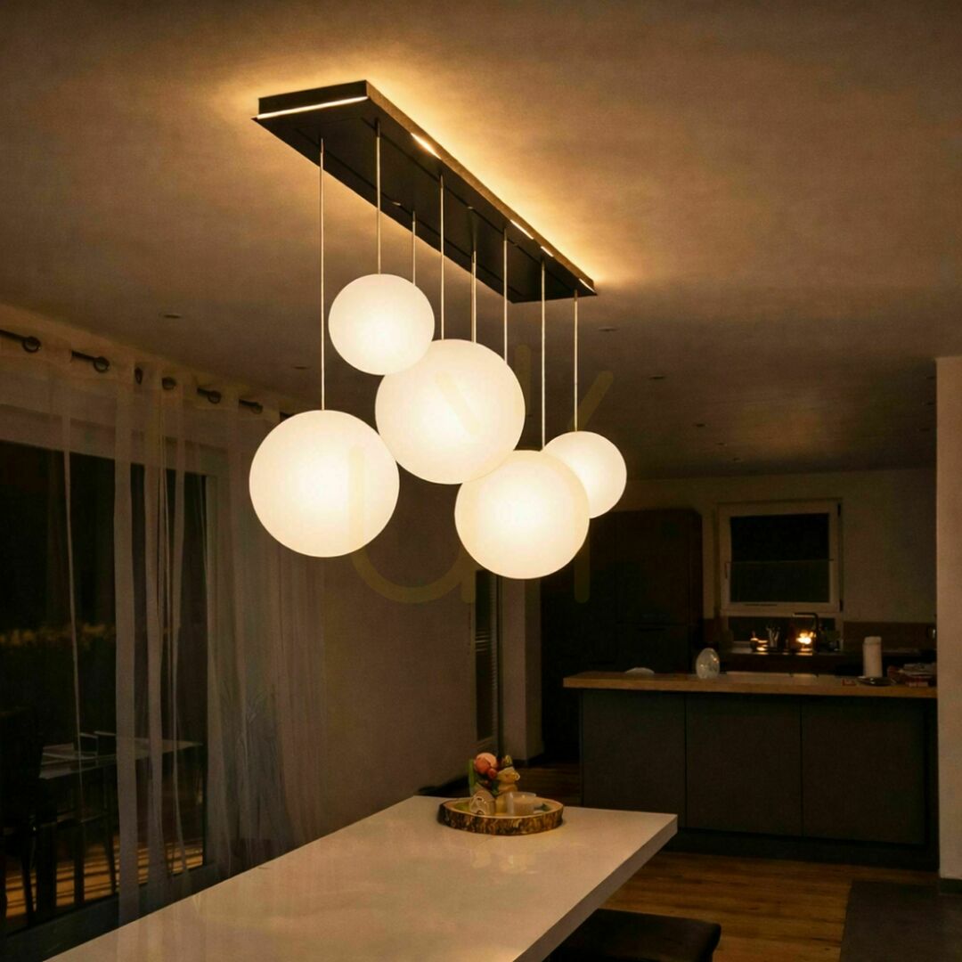 Kontrola Závěsné svítidlo s.luce Orb 5x E27 bílé sklo kov rund 160 cm Závěsné svítidlo s.luce Orb 5x E27 bílé sklo kov rund 160 cm