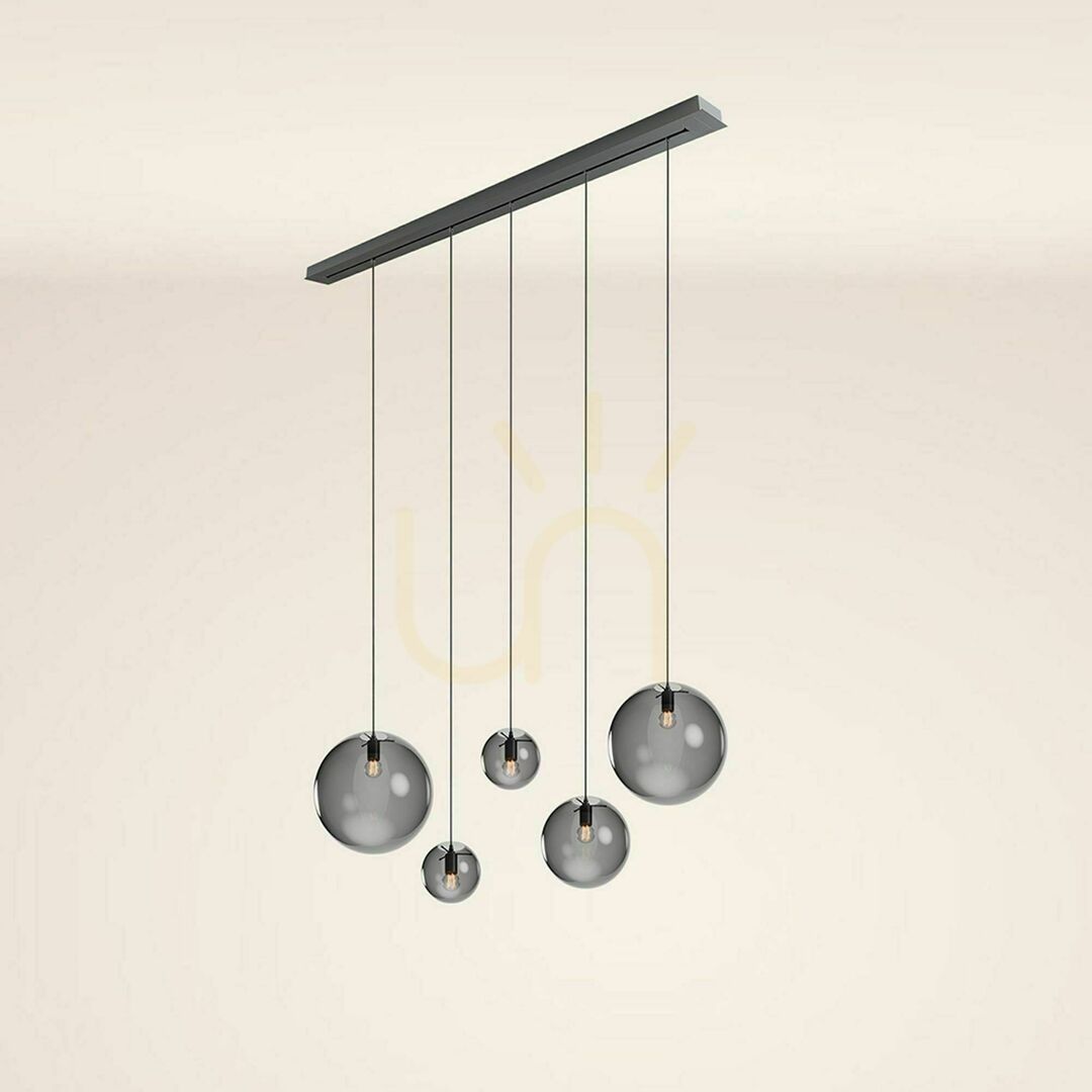 Pohled Lustr s.luce Orb 5x E27 sklo kov 160 cm jídelní stůl Lustr s.luce Orb 5x E27 sklo kov 160 cm jídelní stůl