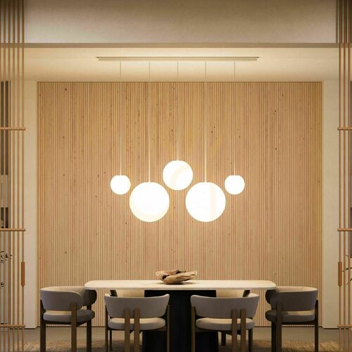 Kontrola Závěsné svítidlo s.luce Orb 5x E27 sklo kov zlaté 160 cm```